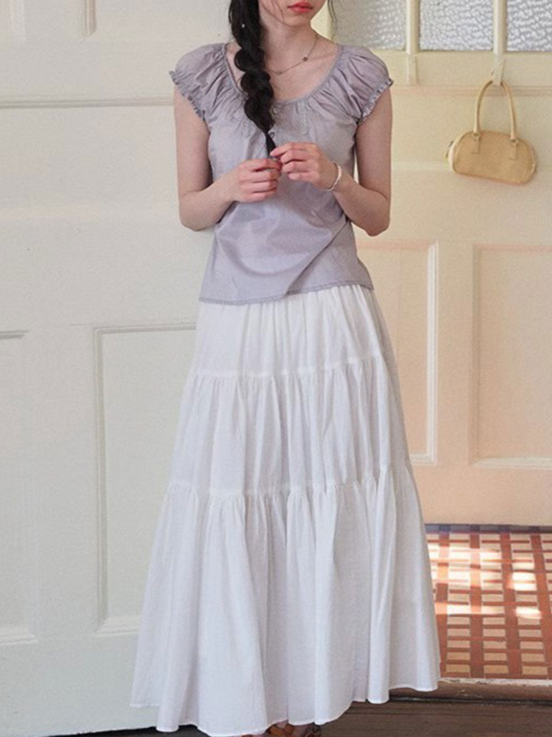 Kylie Retro Crew Neck Embroidered Lace Top