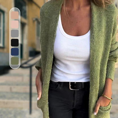 Cárdigan de punto abierto para mujer con bolsillo | Ideal para otoño/invierno