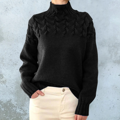 Women's Stylish Cable Knit Turtleneck Jumper | Ideal for Autumn/Winter
