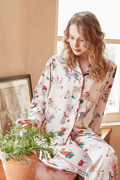 Conjunto de pijama con estampado de circo