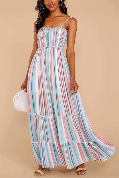 Colorful Stripe Print Dress