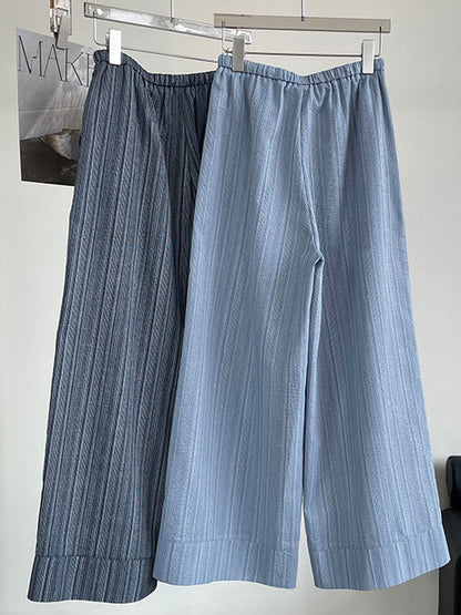 Kaitlyn Loose Striped Drawstring Wide Pants