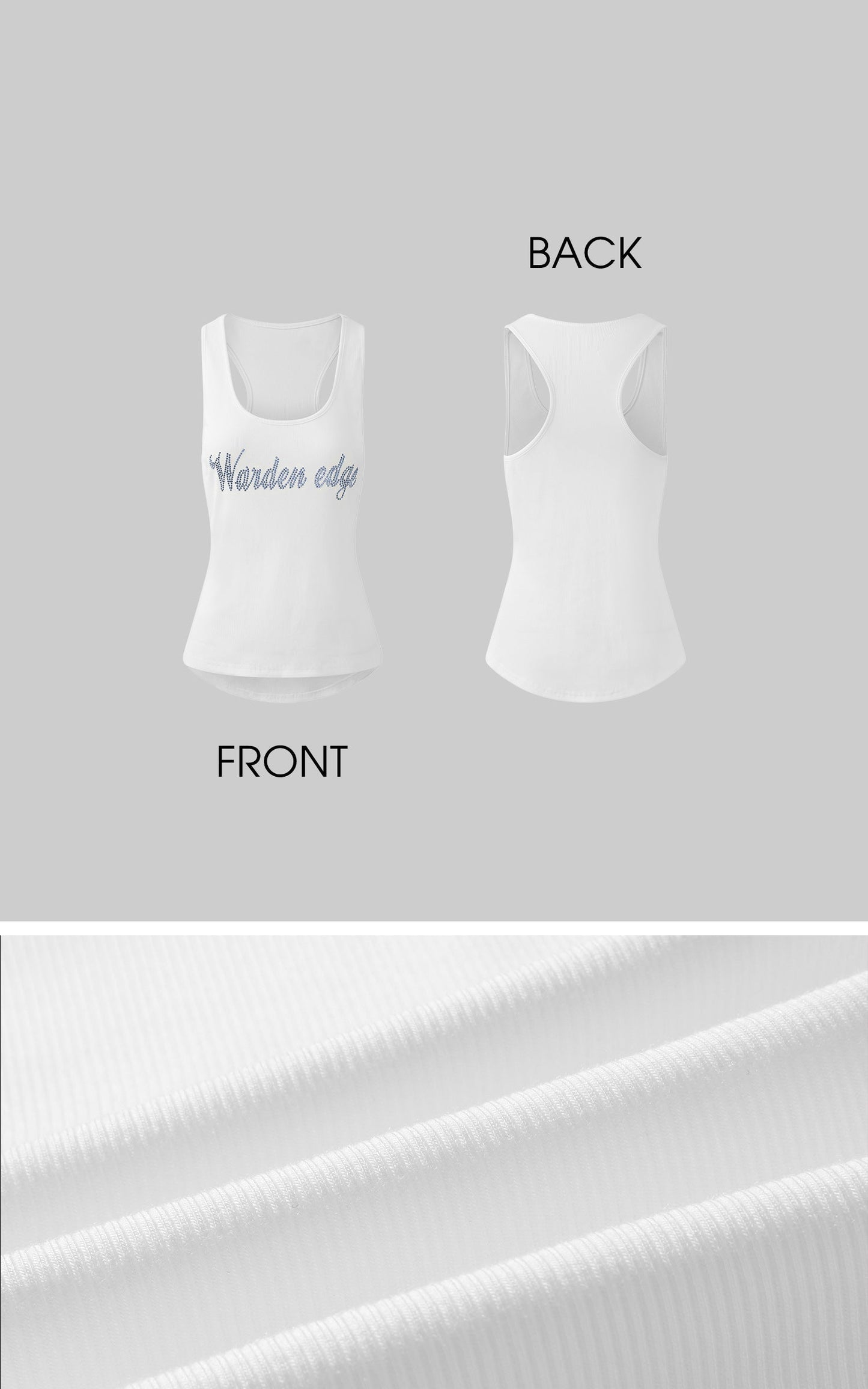 Ribbed Cotton Slim Racer Tank Top
