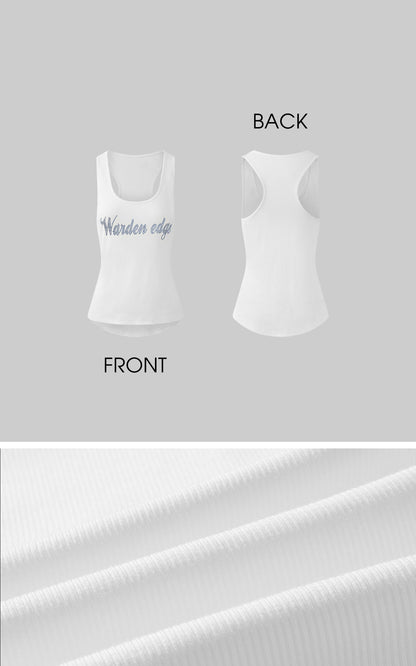 Ribbed Cotton Slim Racer Tank Top