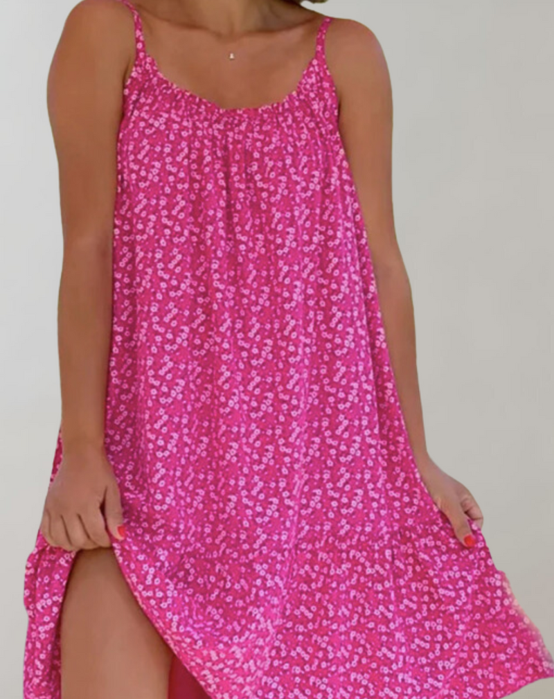 Vestido midi clásico de verano para mujer con estampado | Ideal para verano/primavera