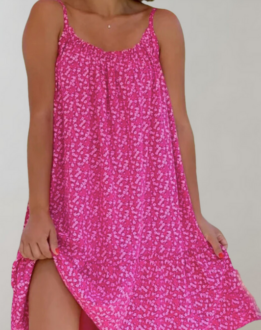 Vestido midi clásico de verano para mujer con estampado | Ideal para verano/primavera