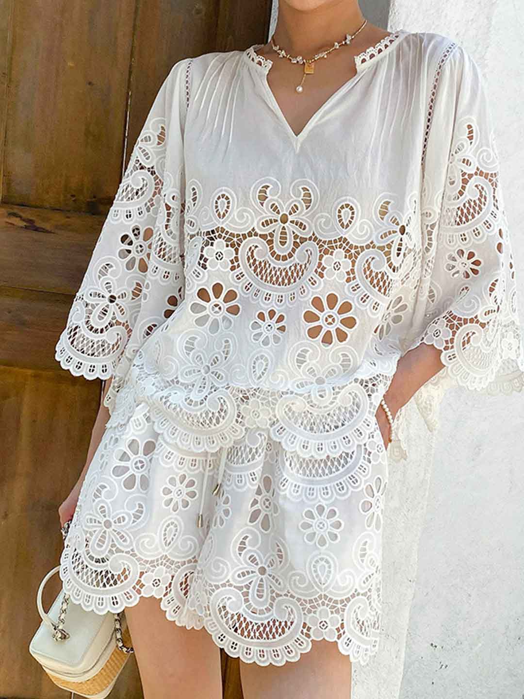 Morgan Vacation Embroidered Shorts