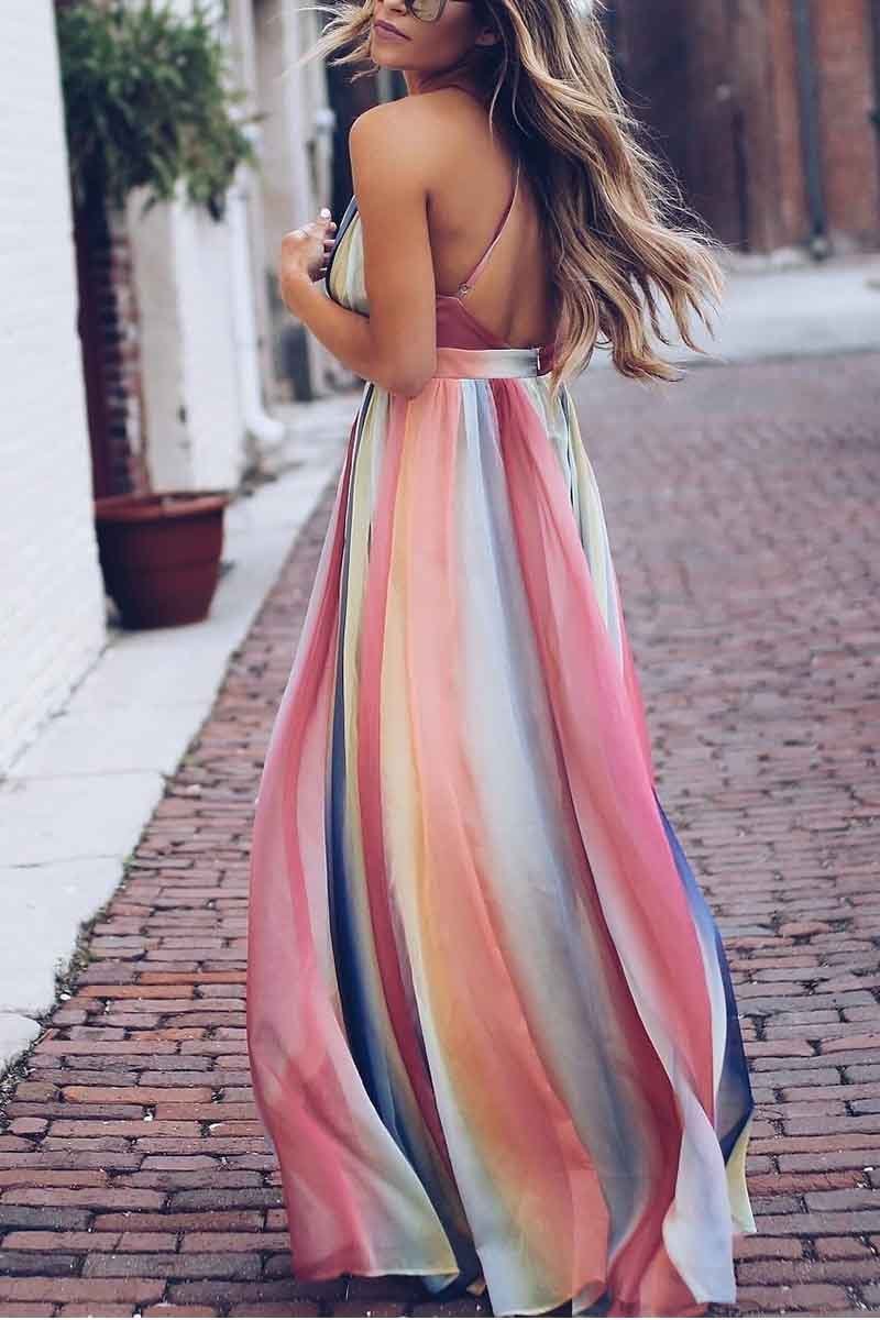 Sling Bohemian Print Maxi Dress