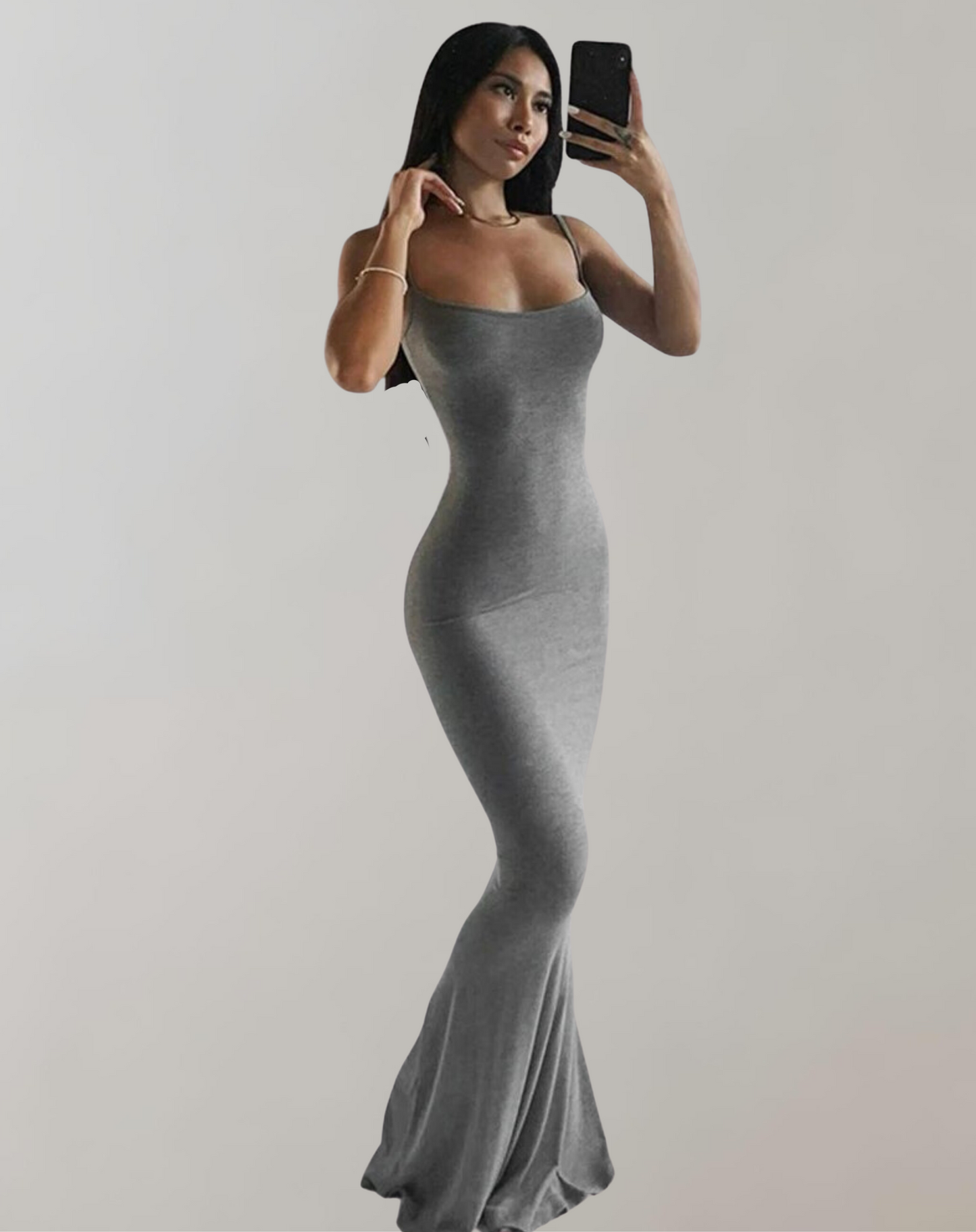 Vestido largo ajustado sin mangas y espalda descubierta para mujer | Ideal para primavera/verano