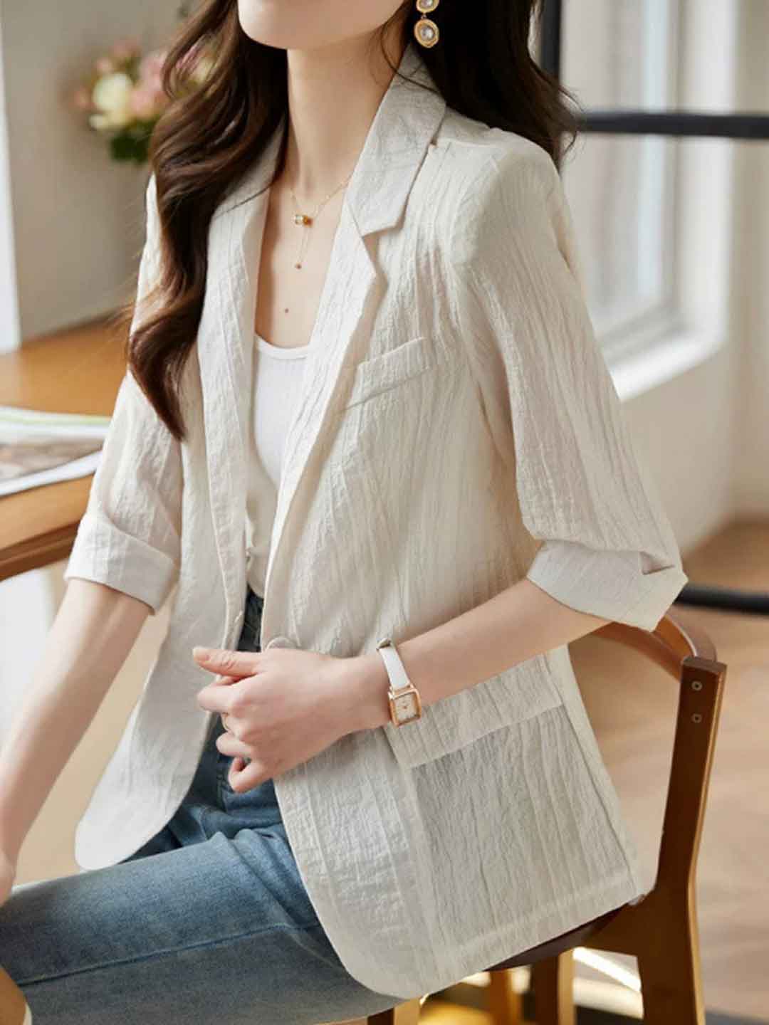 Sydney Casual Solid Color Suit Shirt