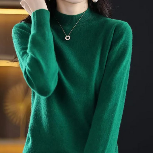 Jersey informal de cuello alto con estampado de cuadros para mujer | Ideal para otoño/invierno