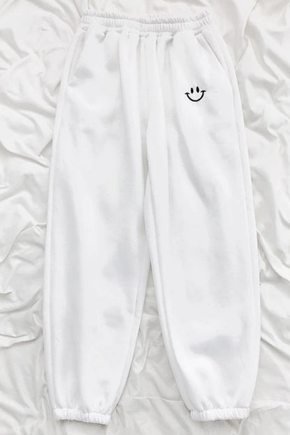 Casual Smile Emoticon Jogger Sweatpants