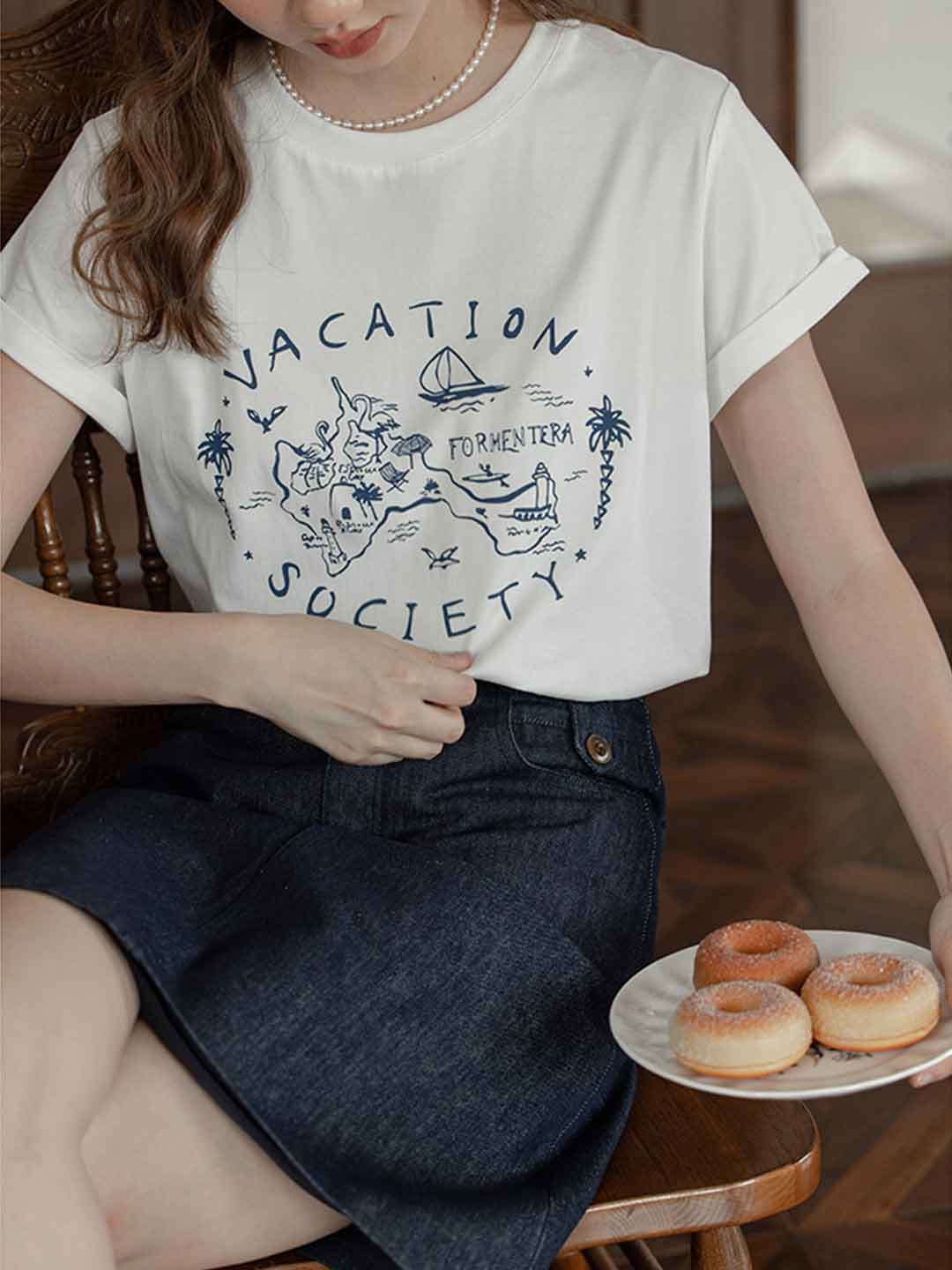 Vanessa Loose Crew Neck Printed Top