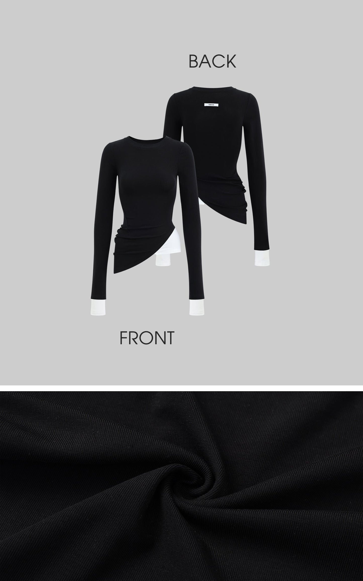 Black Two-Layered Long Sleeve Top