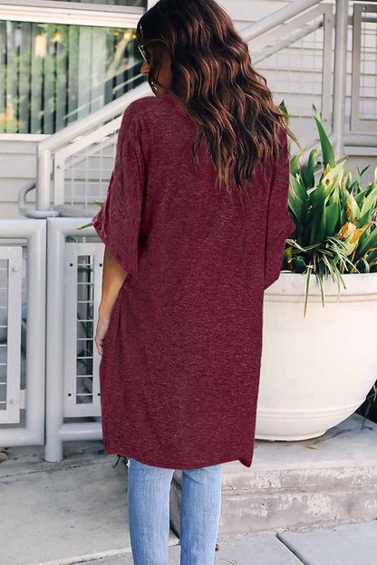 Solid Color Casual T-shirt Top(2 colors)