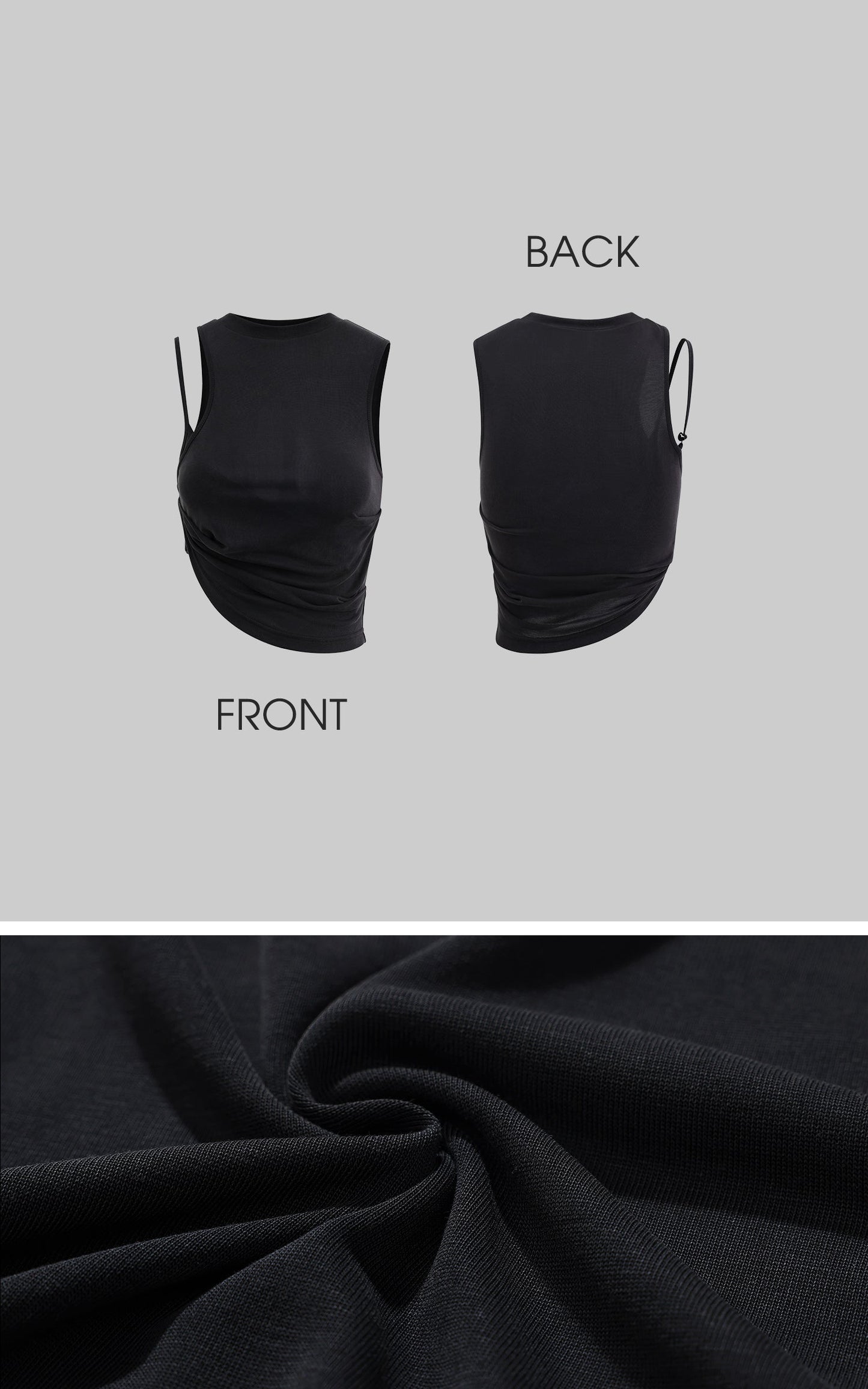 Asymmetrical Strap Cropped Tank Top