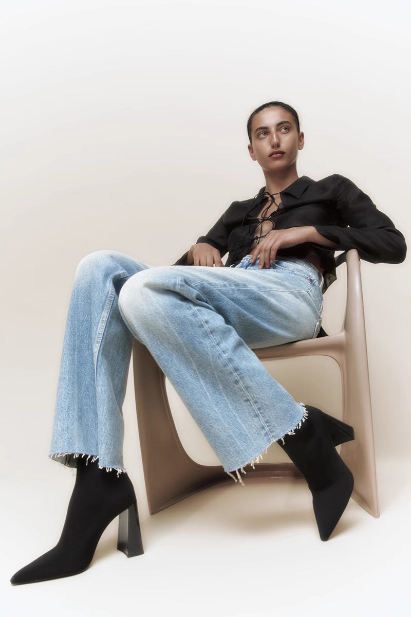 Botines con calcetines elásticos vintage