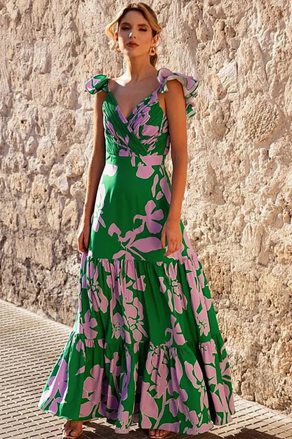 Conjunto de traje de baño de resort con estampado floral