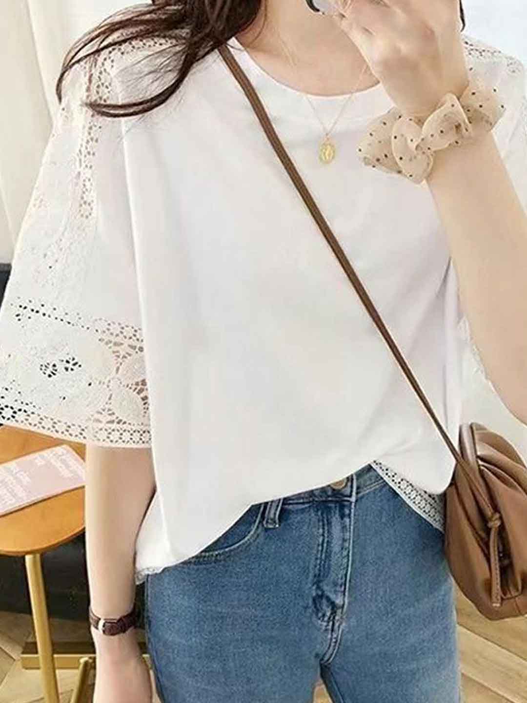 Kaitlyn Loose Crew Neck Solid Color Top