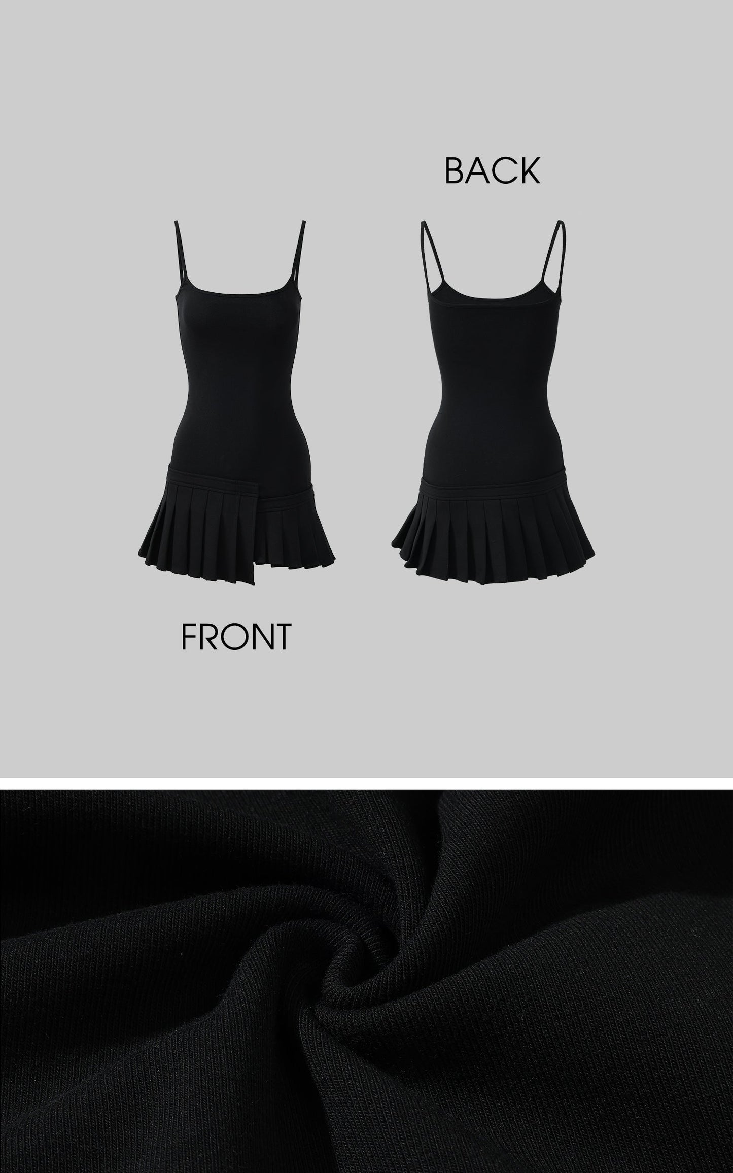 Asym Pleated Rib Knit Mini Dress