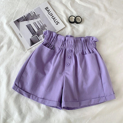 Elastic Waist Cute Colors Casual Shorts Pants