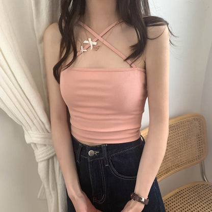 Sexy Halter Cross Slim Crop Tops