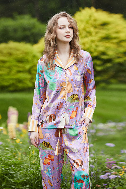 Conjunto de pijama largo de cobaya y pez