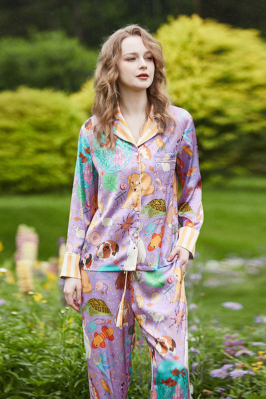 Conjunto de pijama largo de cobaya y pez