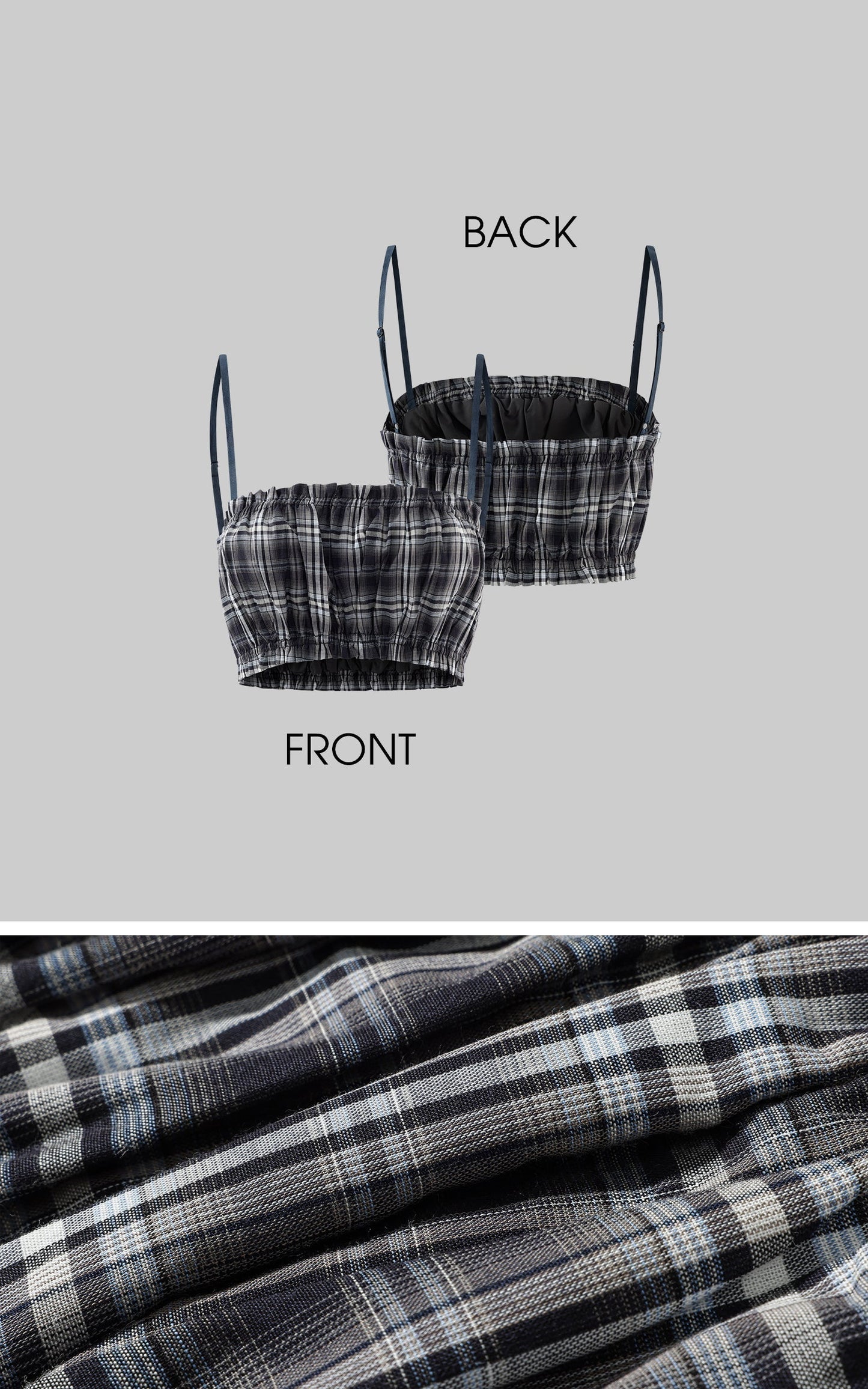 Plaid Hooded Shirt Jacket with Matching Plaid Tube Top Set