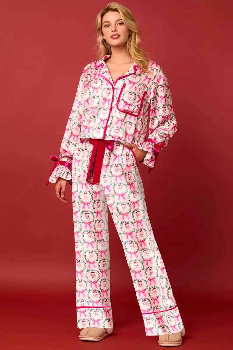 Conjunto largo de pijama con personajes navideños Sprint