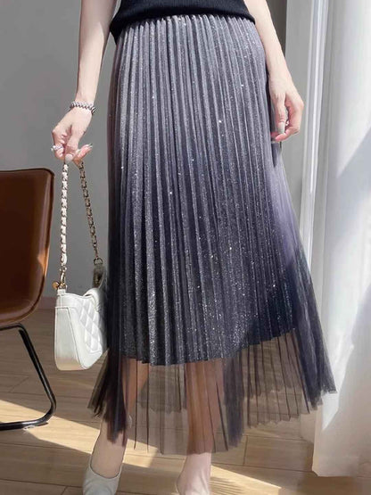 Jessica Elegant A-line Gradient Mesh Skirt