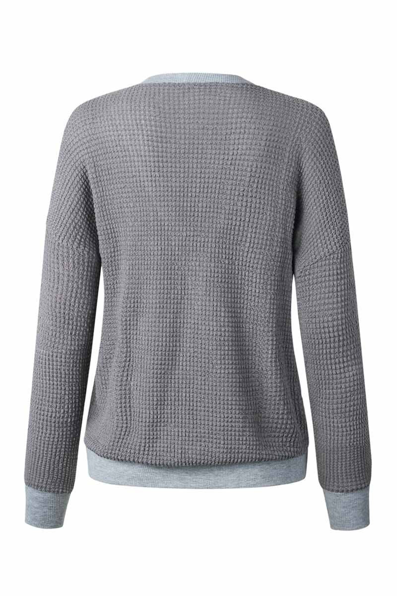 Casual Cross-over Design Knitting Top(3 Colors)
