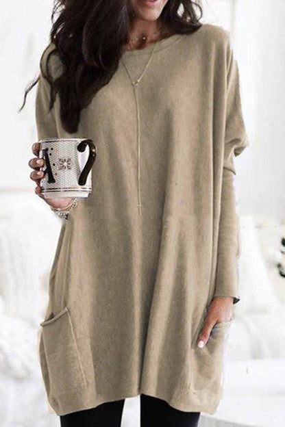 Long Sleeve Casual Mini Skirt With Pockets(3 Colors)