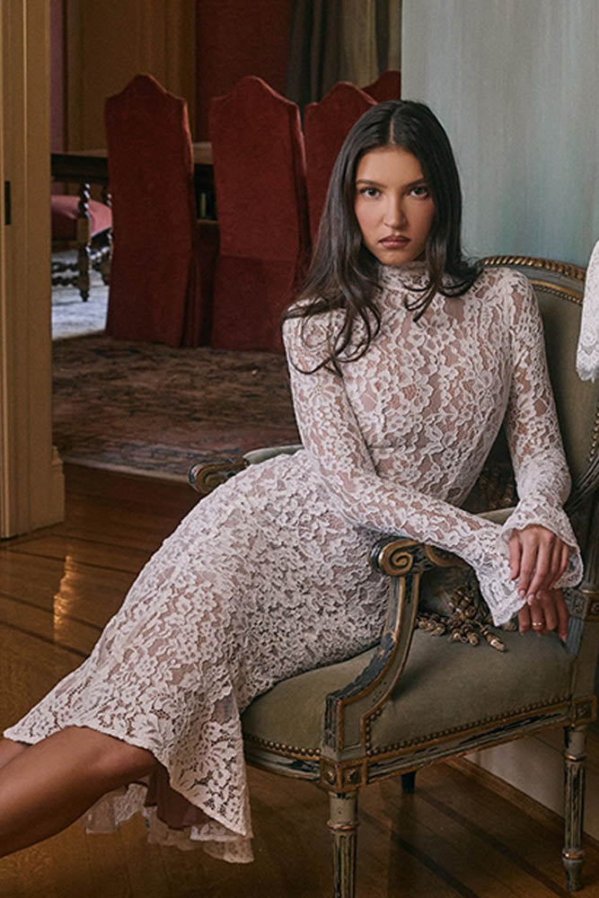 Lace High Waist Slimming Bodycon Dress