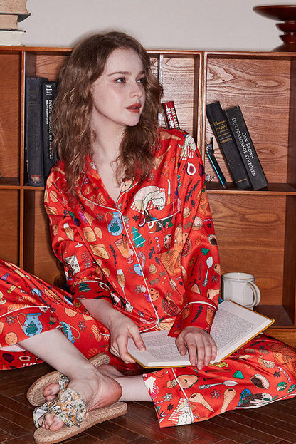 Conjunto de pijama de postre naranja
