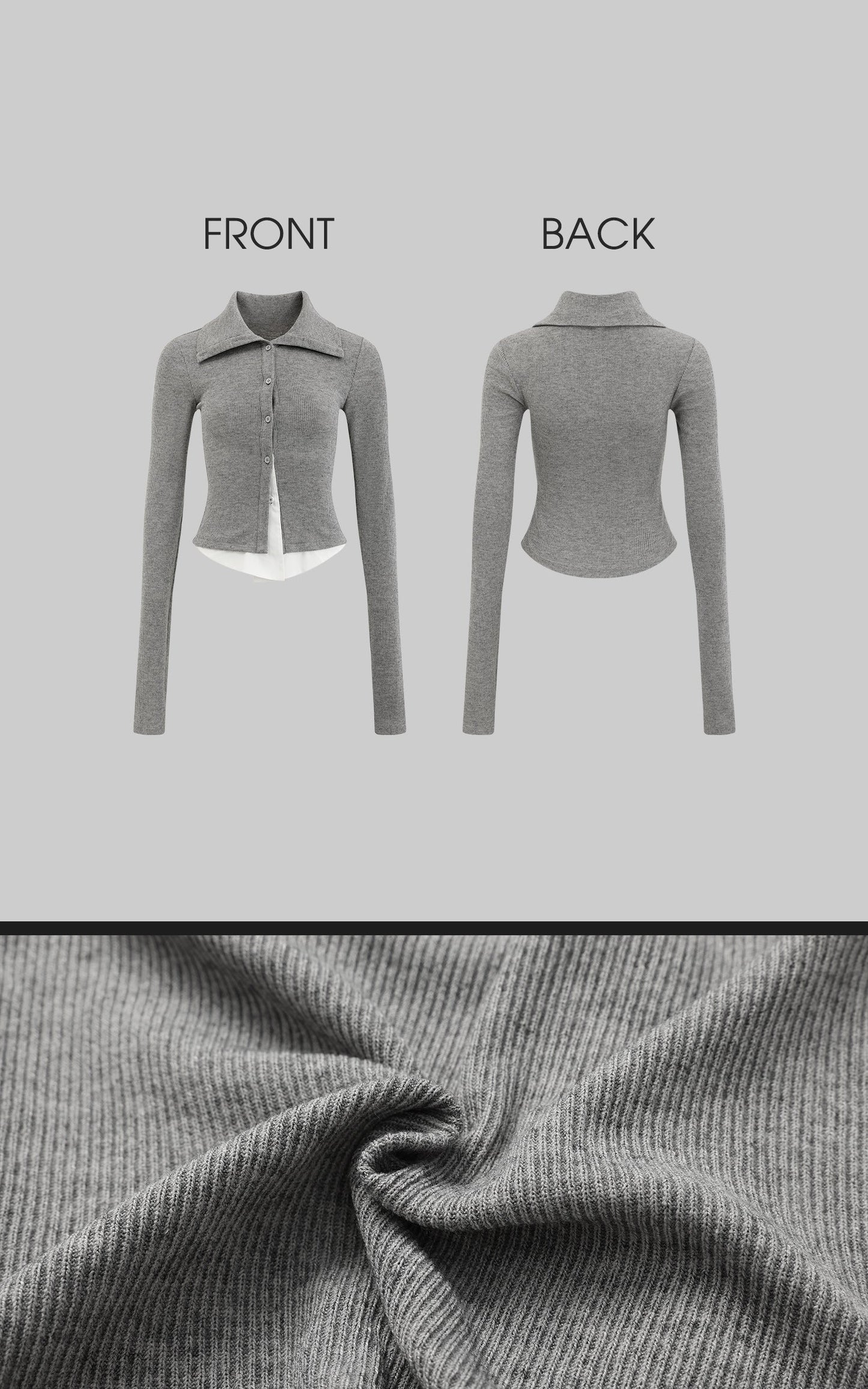 High Neck Layered Effect Long-Sleeve Top