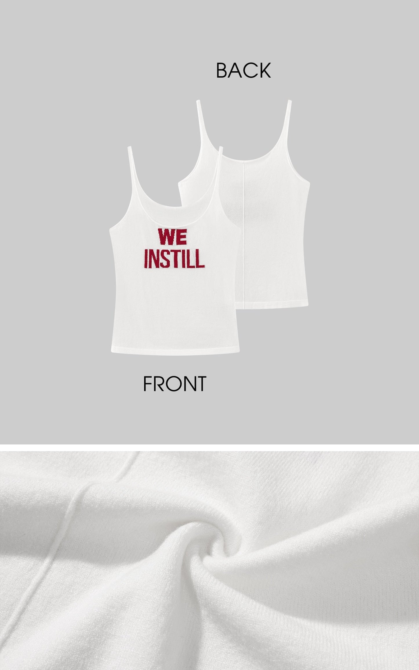 Textured Knit Tank Top with “WE INSTILLâ€?Jacquard Logo