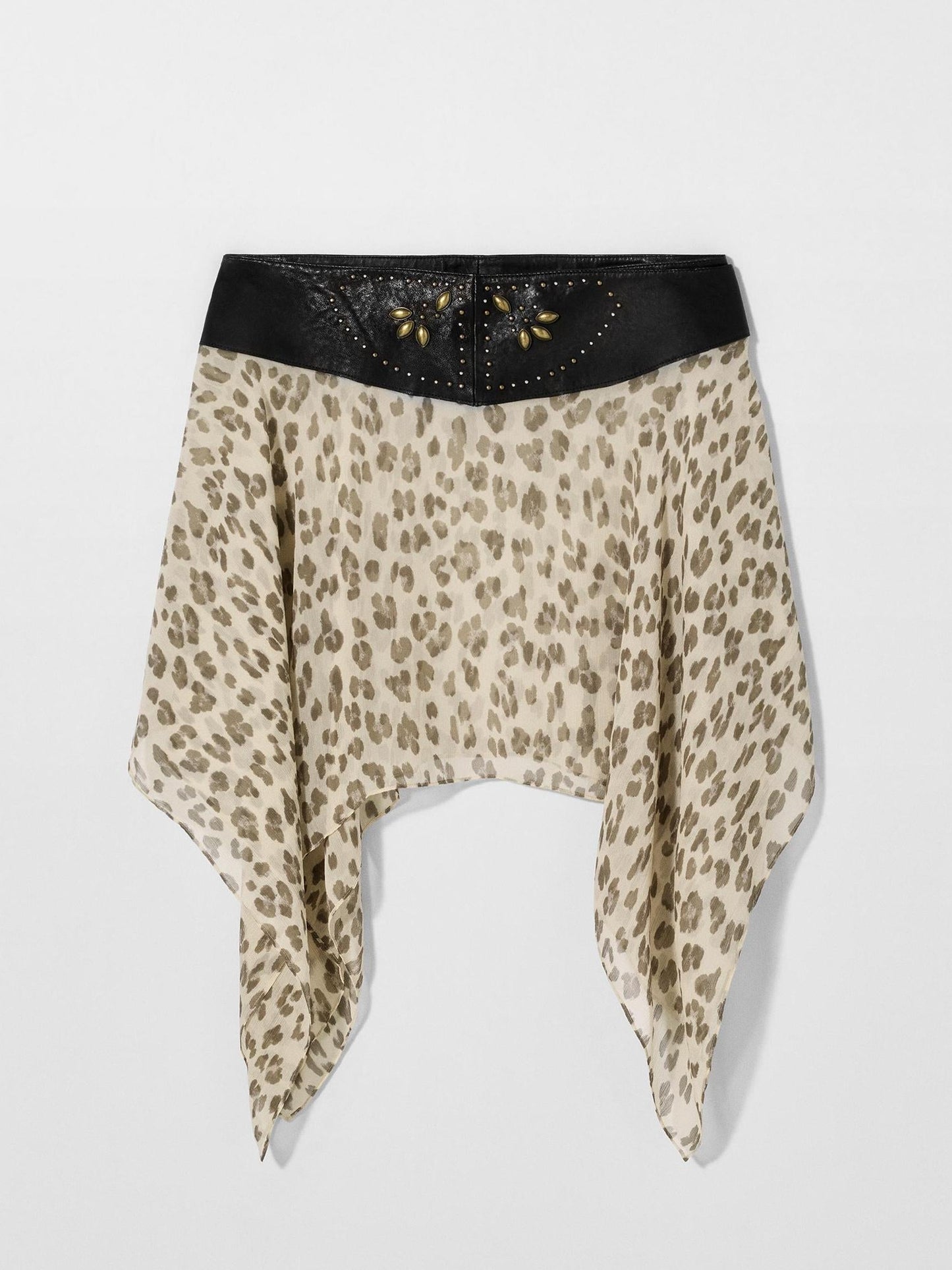 Leopard Print Irregular Mini Skirt