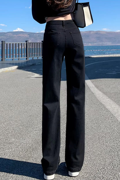 High Waist Casual Black Jeans Pants