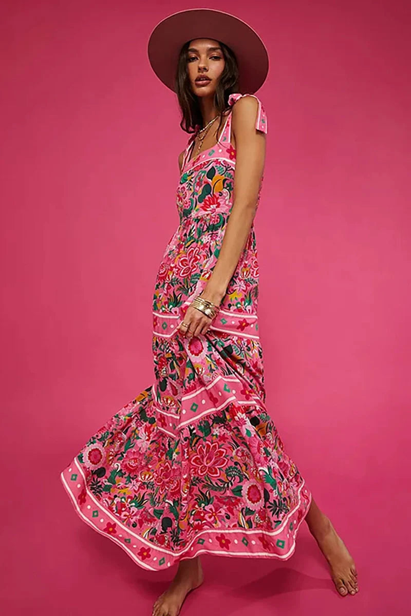 Traje de baño de una pieza con lazo floral