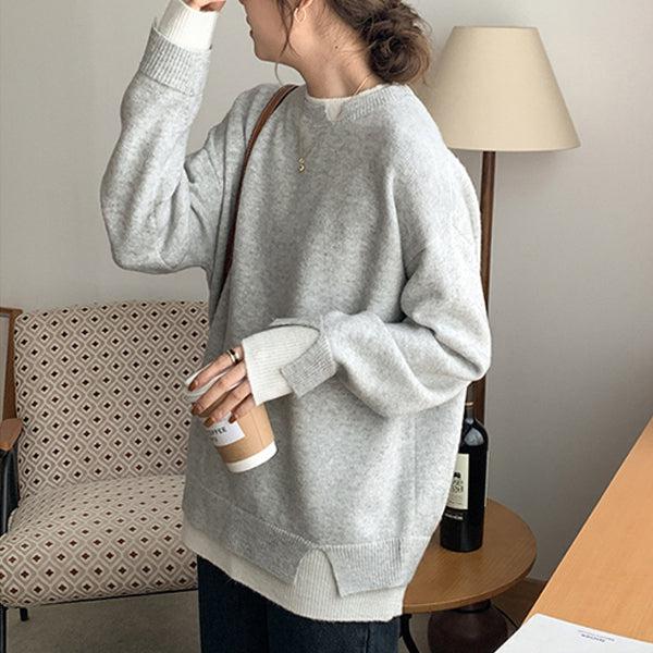 Jersey de punto a capas para mujer con diseño recortado | Ideal para otoño/invierno