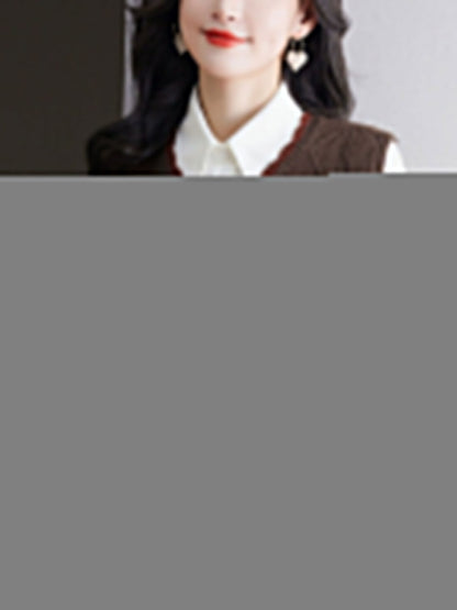 Elizabeth Loose Crew Neck Solid Color Knitted Vest
