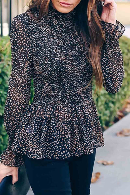 Slim Ruffled Long Sleeve Top