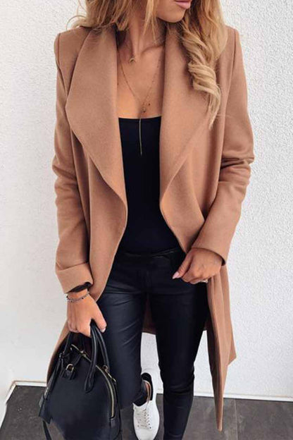 Lapel Solid Color Coat(3 Colors)