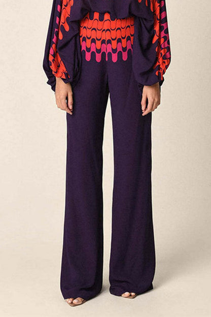 Conjunto de dos piezas con ondas abstractas - Morado