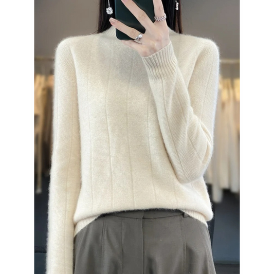 Suéter de cuello alto para mujer, resistente al viento y con forro | Ideal para otoño/invierno