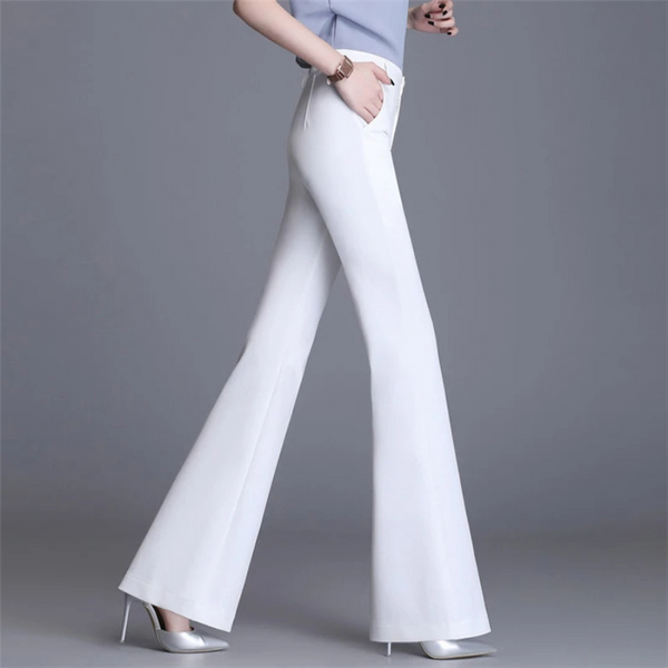 Women's Elegant Tight Fit High Waisted Flared Trousers | Ideal for All Seasons