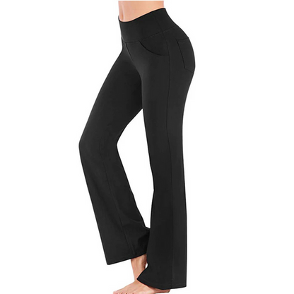 Women's Practical High Waisted Flared Trousers with Phone Pocket | Great for Everyday Wear