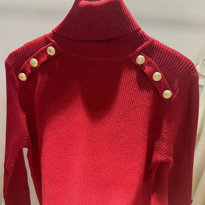 Jersey de cuello alto para mujer, fácil de llevar | Ideal para otoño/invierno