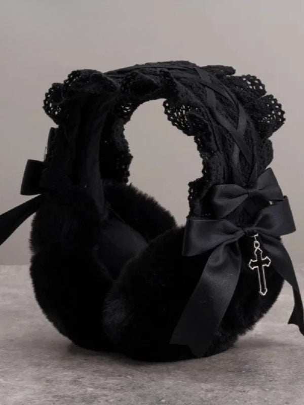 Gothic Dark Lolita Cross Earmuff
